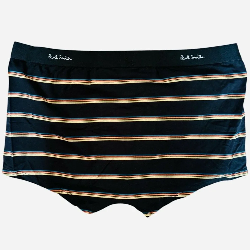 Paul Smith Mens Small Boxer Briefs Navy‎ Blue Striped Standar Trunk Black